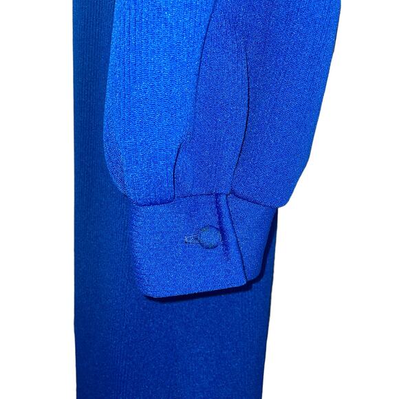 Vintage 1970's Threads by Jerrie Lurie Mod Cobalt Blue Dress Size 14 - Picture 6 of 8